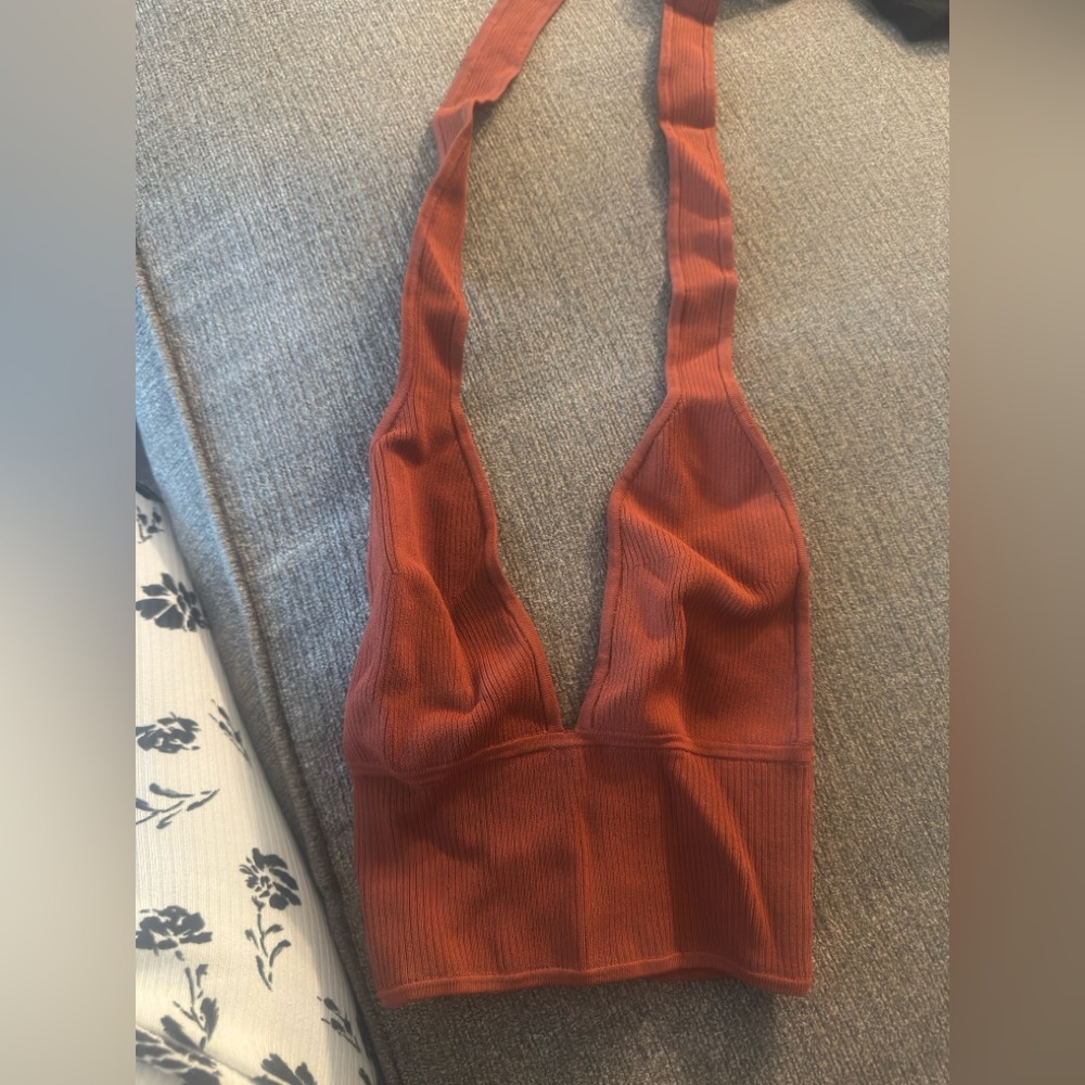 Monday swimwear Rust Halter Neck Crop Top